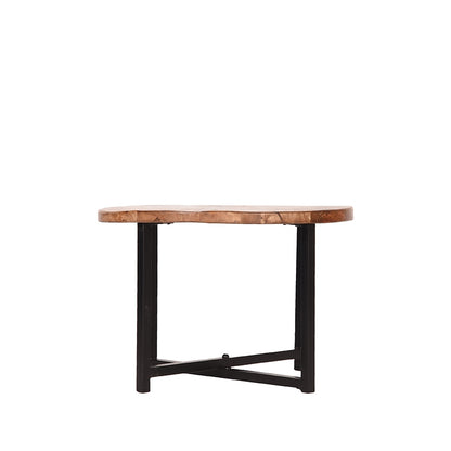 LABEL51 Salontafel Dex - Bijzettafel - Rough - Mangohout - Rond - Ø 60 cm
