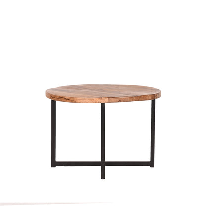 LABEL51 Salontafel Dex - Bijzettafel - Rough - Mangohout - Rond - Ø 60 cm