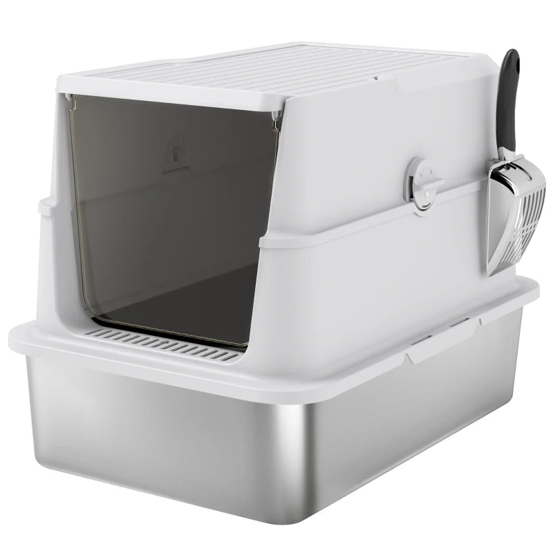 Nancy's Modica Kattenbak - Kattentoilet - Katten wc - RVS / Grijs - ± 60 x 40 x 45 cm