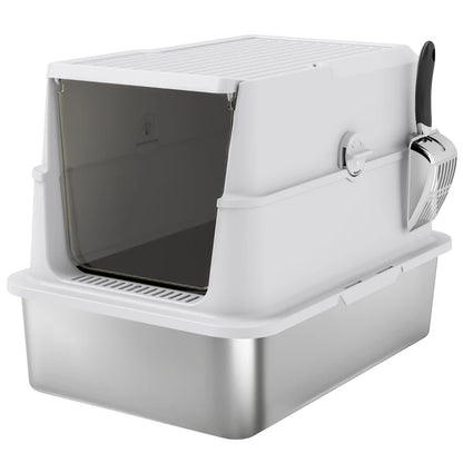 Nancy's Modica Kattenbak - Kattentoilet - Katten wc - RVS / Grijs - ± 60 x 40 x 45 cm