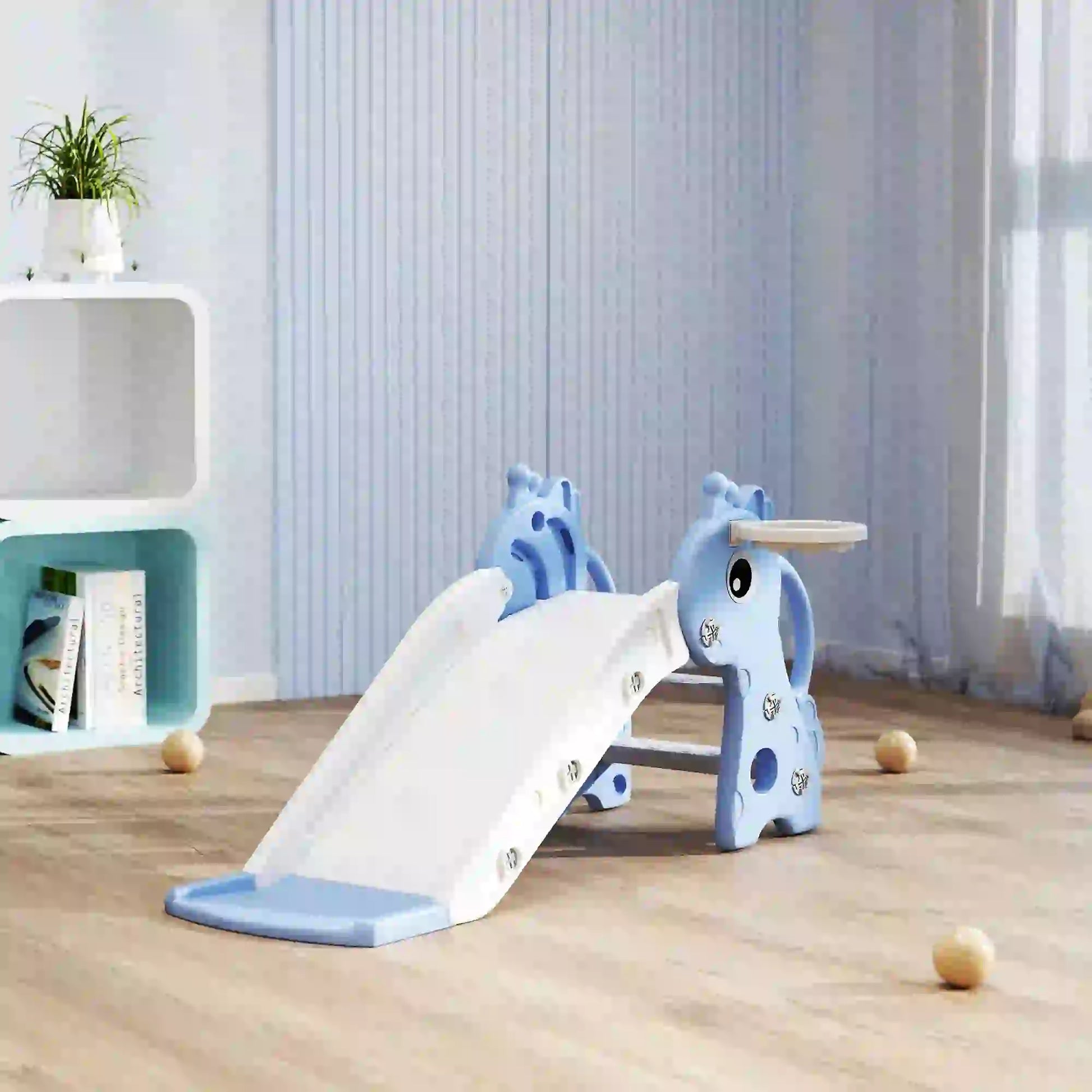 Nancy's Compiano Glijbaan - Kinderglijbaan - Speeltoestel - Blauw / Wit