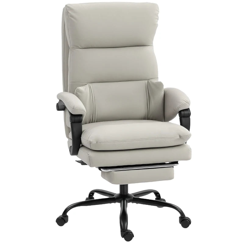 Nancy's Palmi Bureaustoel - Kantoorstoel - Computerstoel - Verstelbaar - Grijs - Kunstleer