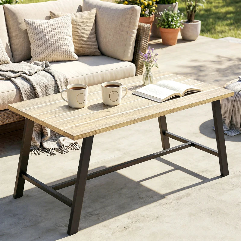 Nancy's Roccabruna Tuintafel - Buitentafel - Bijzettafel voor buiten - Balkontafel - Bruin / Zwart - Staal - 100 x 55 x 45 cm
