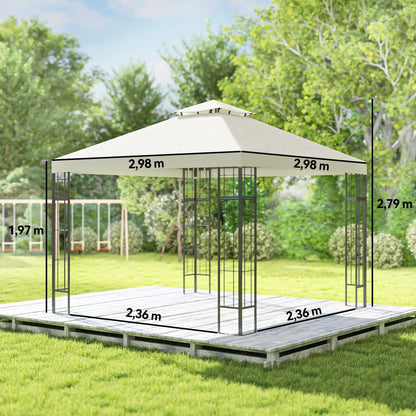 Nancy's Copertino Paviljoen - Tuinpaviljoen - Partytent - Roomwit - ± 300 x 300 x 280 cm