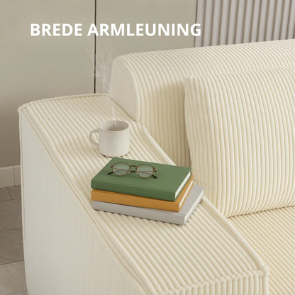 Nancy's Senales 3-Zitsbank - Driezitsbank - Woonkamerbank - Zitbank - Beige - Corduroy - ± 200 x 90 x 75 cm