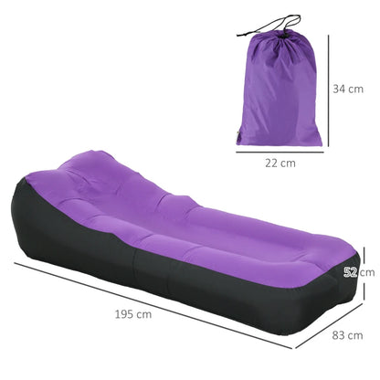 Nancy's Tramagal Airbed - Self-inflating - Purple - ± 195 x 85 x 50 cm