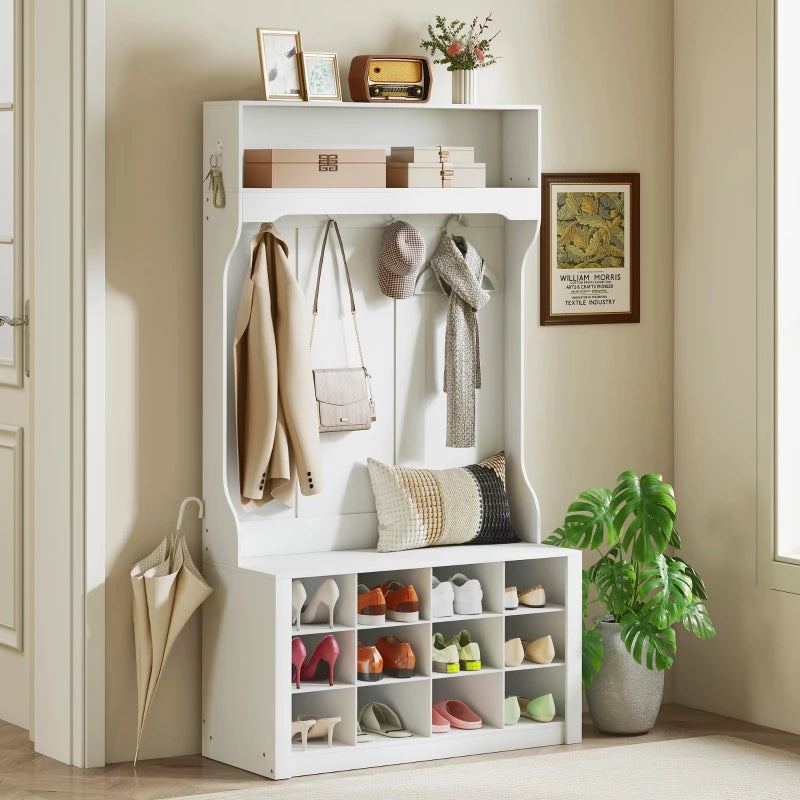Nancy's Montecreto Wandgarderobe - Kledingrek - Garderobe - Wit - ± 100 x 35 x 170 cm