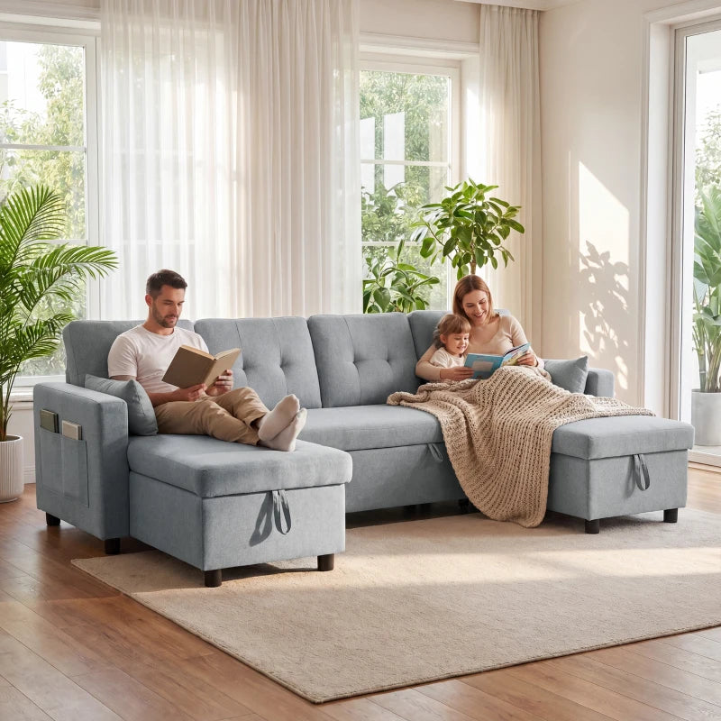 Nancy's Stagno Slaapbank - Logeerbed - Ligbank - Grijs - Linnen
