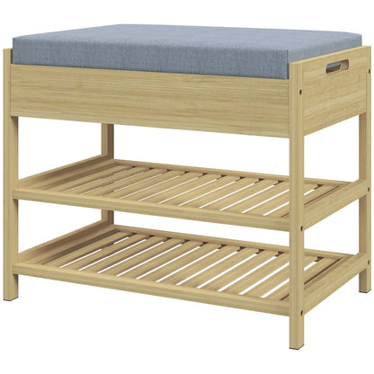 Nancy's Oppido Schoenenbank - Opbergbank - Schoenenrek - Bamboe - ± 55 x 35 x 45 cm