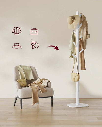 Nancy's Osiglia Staande Kapstok - Garderobe - Jassenrek - Kledingstandaard - Wit - ± 170 cm Hoog