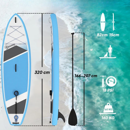 Nancy's Puntone Stand-Up Paddleboard - Kajak Board - Paddle Board - Blauw - ± 320 x 80 x 15 cm