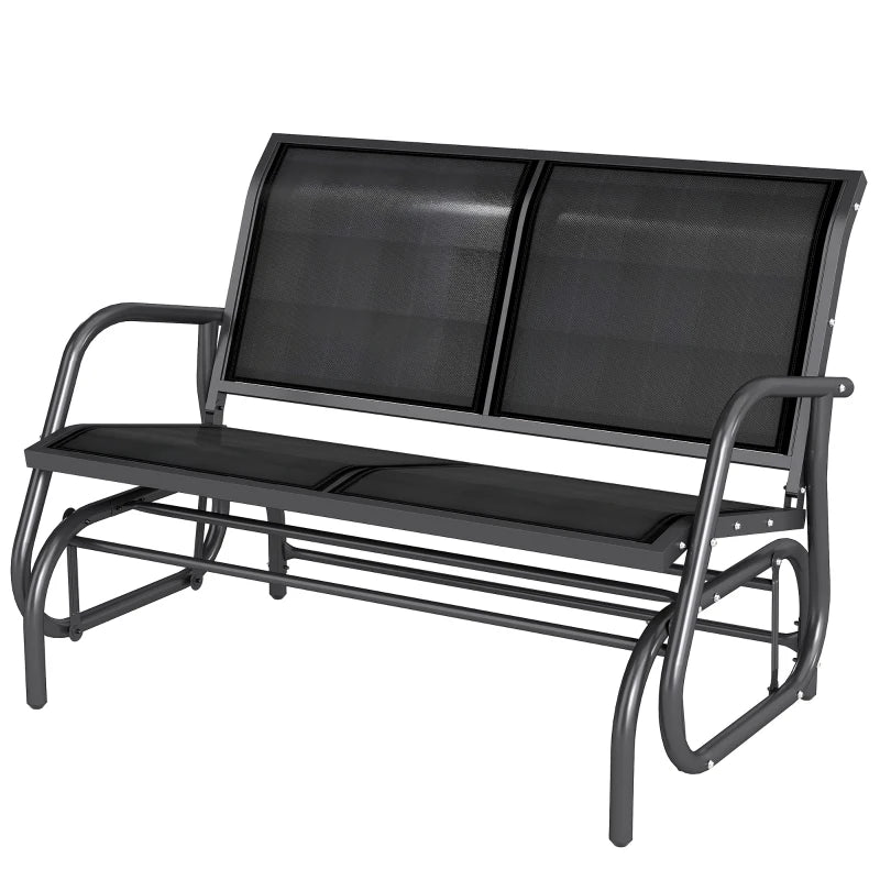 Nancy's Reschen Tuinbank - Balkonbank - Ligstoel - Balkonligstoel - Zwart - 120 x 70 x 85 cm