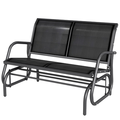 Nancy's Reschen Tuinbank - Balkonbank - Ligstoel - Balkonligstoel - Zwart - 120 x 70 x 85 cm