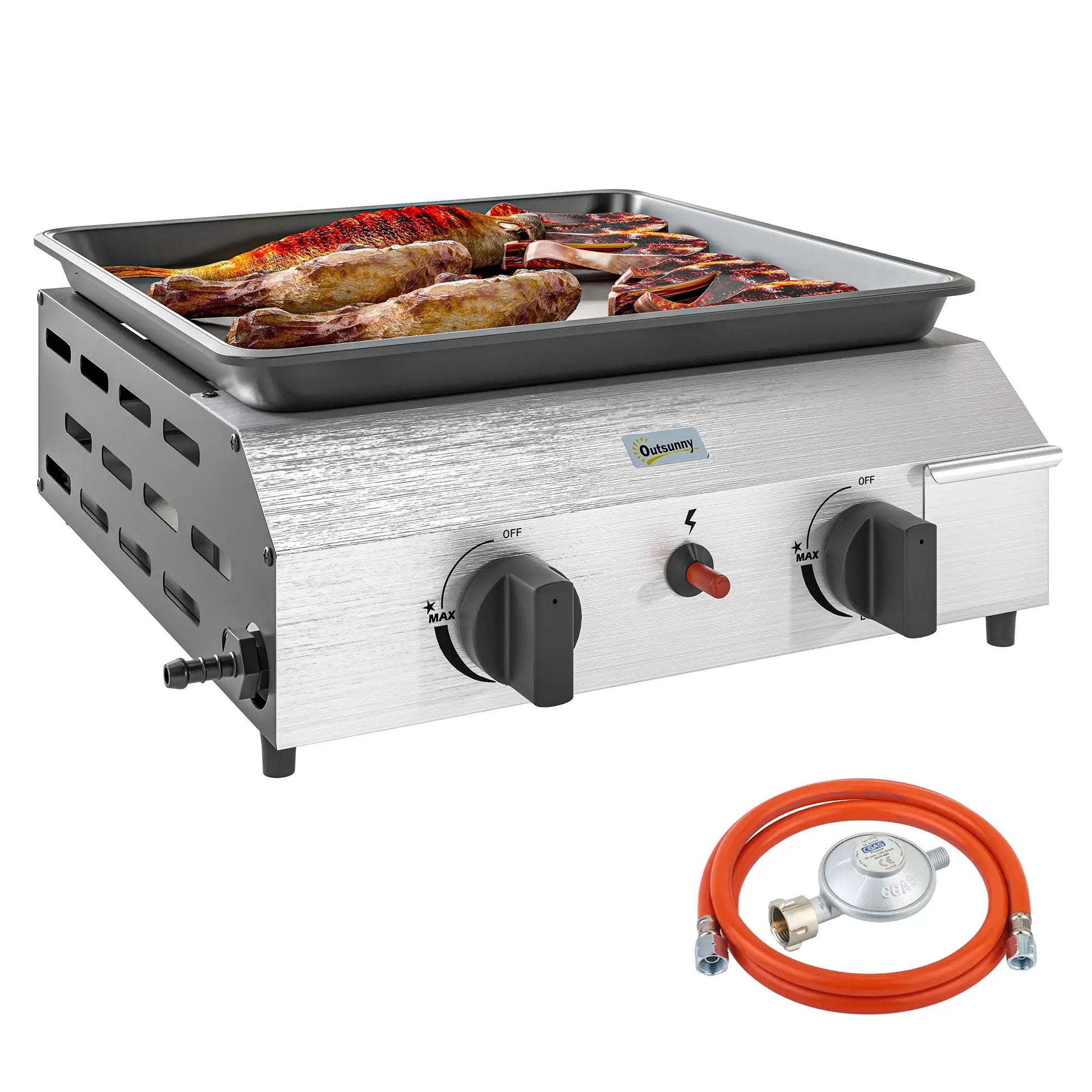 Nancy's Crandola Gasbarbecue - BBQ - Gasplaat - Compact - Zilver / Zwart