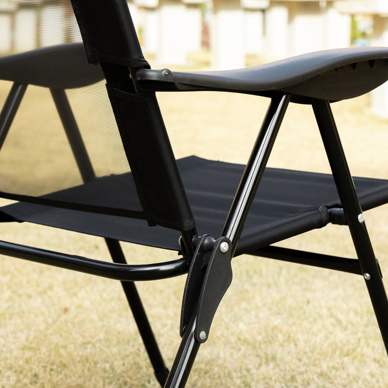 Nancy's Sunnyside Tuinstoelen - Opvouwbare tuinstoel - Ligstoel - Zwart - Set van 2