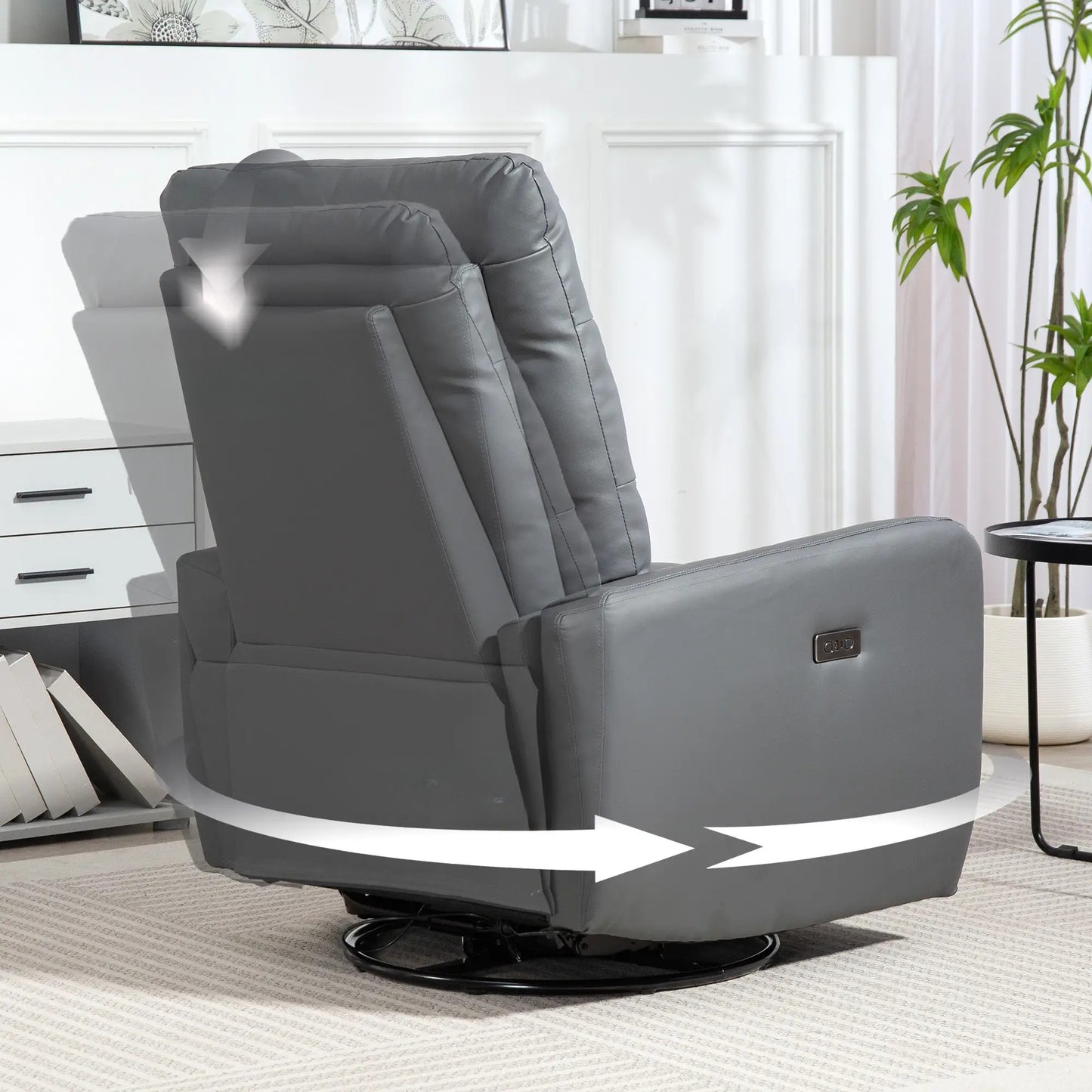 Nancy's Claviere Relaxfauteuil - Loungestoel - Relaxstoel - Verstelbaar / Draaibaar / Schommelend - Grijs - Kunstleer