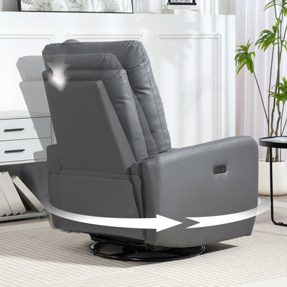 Nancy's Claviere Relaxfauteuil - Loungestoel - Relaxstoel - Verstelbaar / Draaibaar / Schommelend - Grijs - Kunstleer