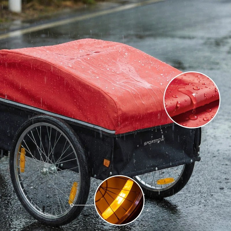 Nancy's Pulfero Fietskar - Fietsaanhanger - Fietsaanhangwagen - Zwart / Rood - 145 x 75 x 70 cm
