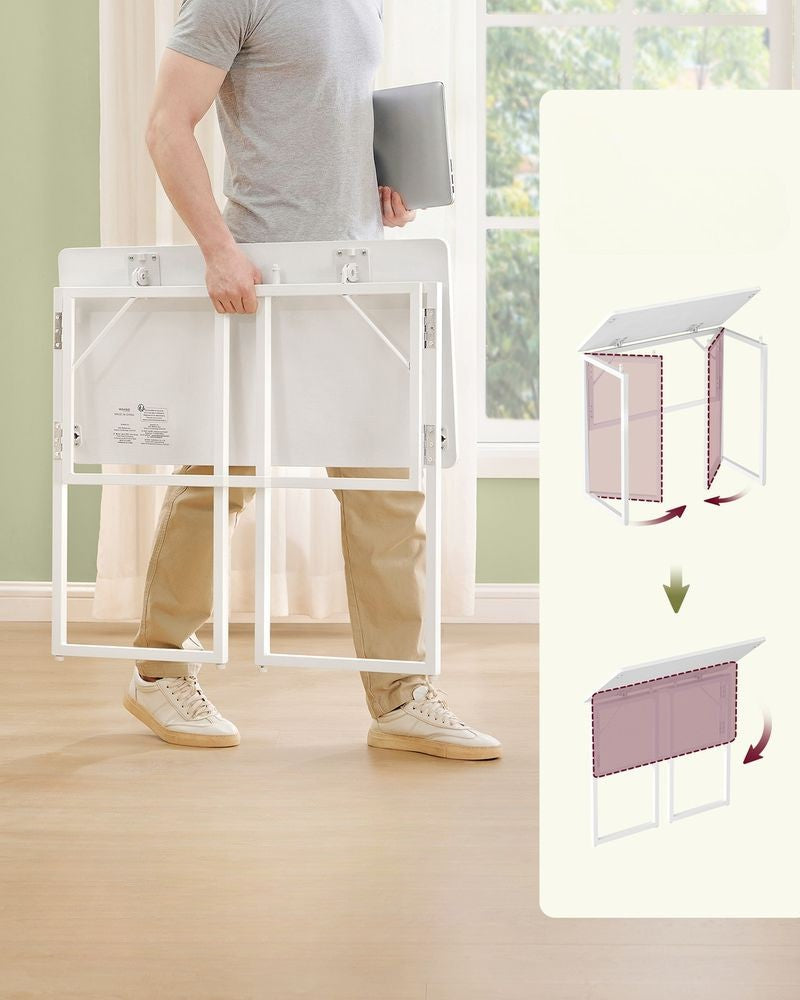 Nancy's Pradleves Laptoptafel - Laptopstandaard - Inklapbaar bureau - Wit - ± 80 x 40 x 75 cm