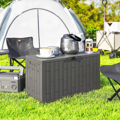 Nancy's Scalea Tuinkussenbox - Opbergbox voor buiten - Tuinbox - 227 Liter - Grijs - Kunststof - ± 105 x 45 x 55 cm
