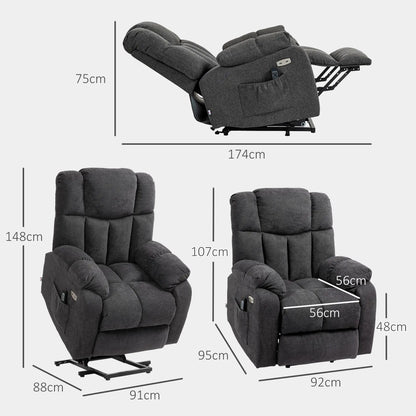Nancy's Arcozelo Sta op stoel - Opsta stoel - Fauteuil - Relaxstoel - Zwart - Imitatielinnen
