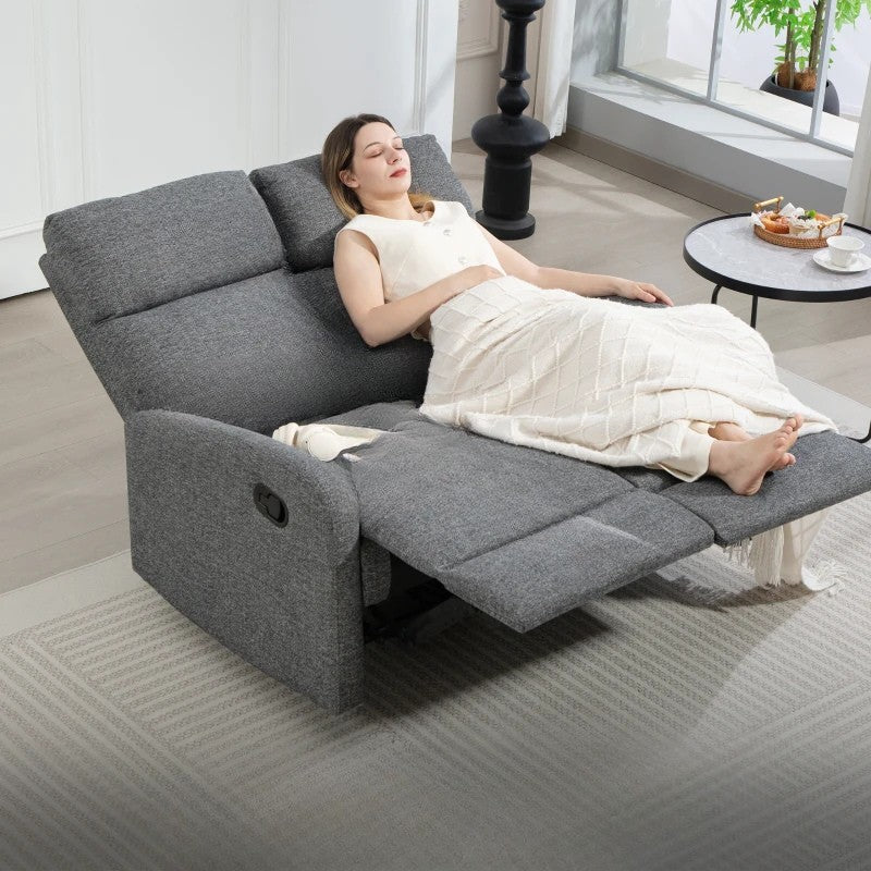 Nancy's Marciana 2-Zitsbank - Zitbank - Relaxfauteuil - Grijs - Stof - ± 115 x 90 x 100 cm