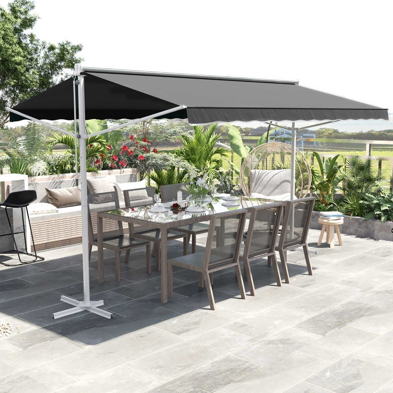 Auvent de jardin Nancy's Stevenage - Auvent de terrasse - Auvent autoportant - Gris - ± 400 x 300 cm