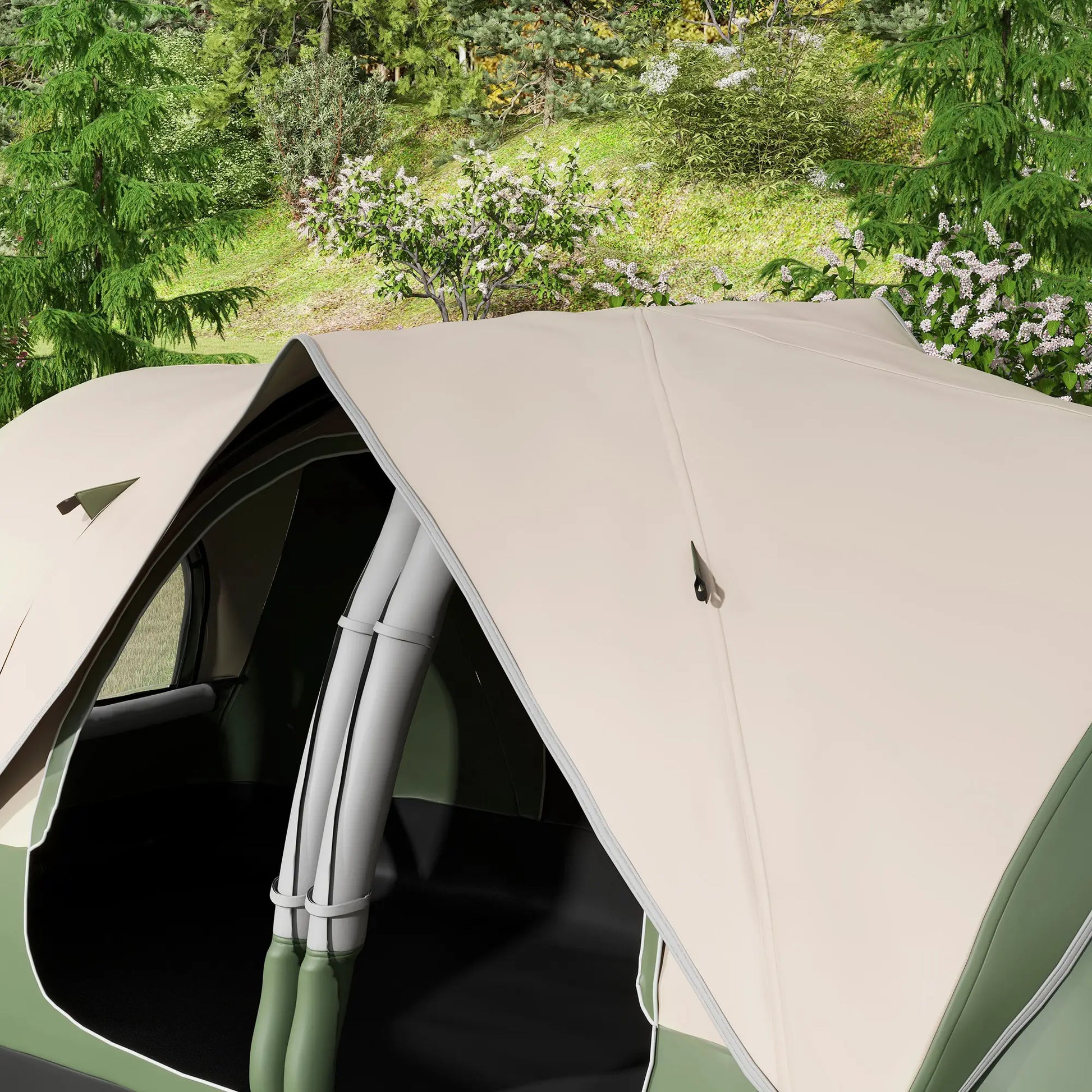 Nancy's Durazzano Kampeertent - 6-Persoons Campingtent - 2 Slaapkamers - Donkergroen - 450 x 215 x 180 cm