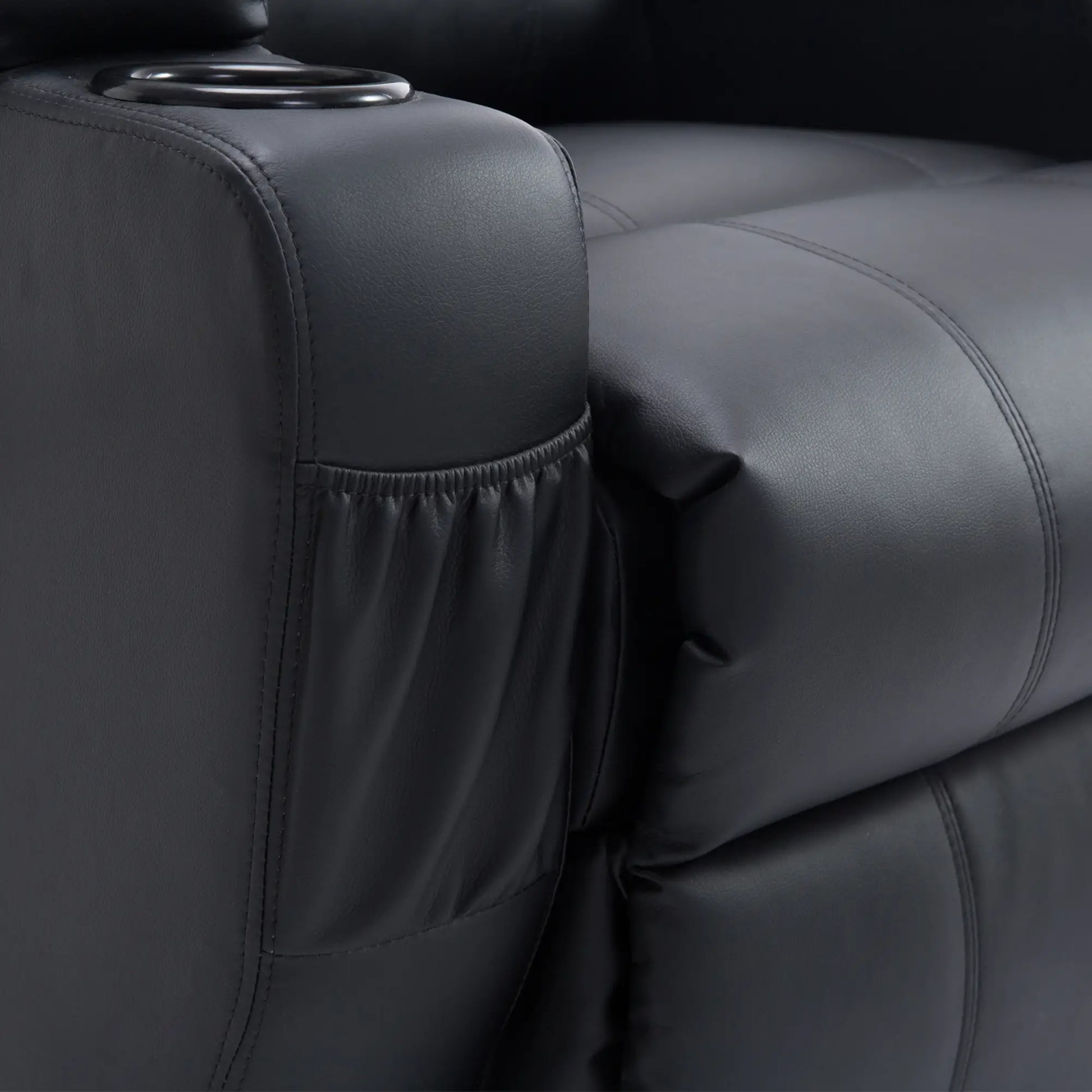 Nancy's Fornos Sta op stoel - Opstastoel - Seniorenstoel - Relaxfauteuil - Zwart - Kunstleer