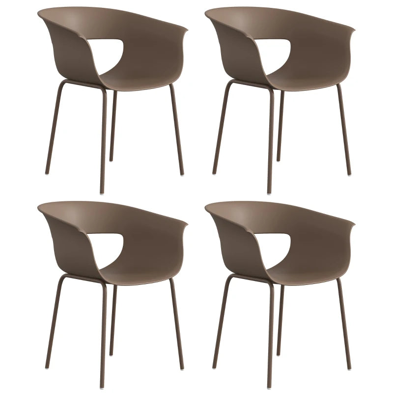 Nancy's Scanno Tuinstoelen - Set van 4 - Terrasstoelen - Ergonomisch - Bruin- Staal / Kunststof