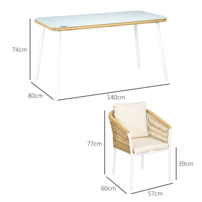 Nancy's Covas Tuinset - Zitgroep - Loungeset - 5-Delige Tuin Set - Wit / Beige