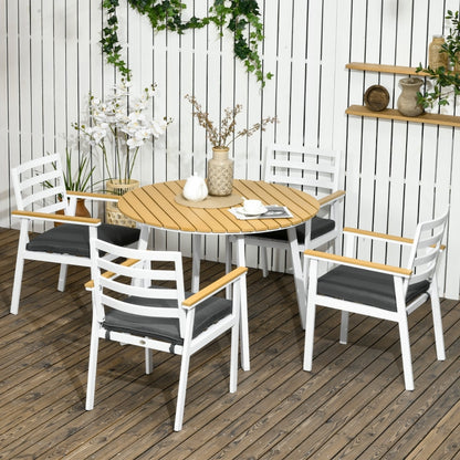 Ensemble de jardin Troboja de Nancy - Ensemble de jardin 4 personnes - Blanc / Gris / Marron