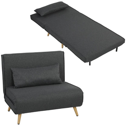 Nancy's Staggia Slaapbank - Logeerbed - Slaapstoel - Grijs - Linnenlook