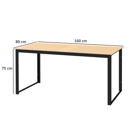 Nancy's Cornedo Tuintafel - Terrastafel - Eettafel voor Buiten - Teak / Zwart - ± 160 x 80 x 75 cm