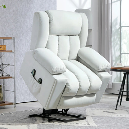 Nancy's Escalhao Sta op stoel - Opsta stoel - Seniorenstoel - Massagestoel - Relaxfauteuil - Lichtgrijs - Fluweel