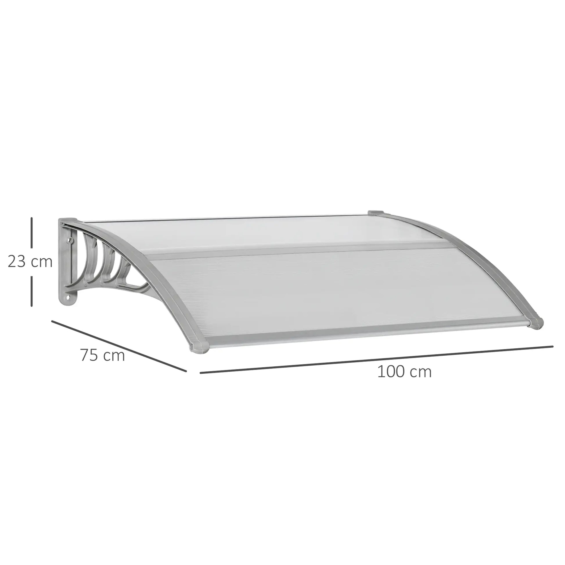 Nancy's Paranhos Voordeurluifel - Voordeur Afdakje - Luifel - Zilver - ± 100 x 75 x 25 cm