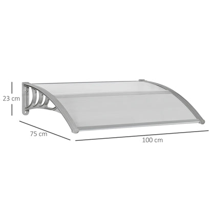 Nancy's Paranhos Voordeurluifel - Voordeur Afdakje - Luifel - Zilver - ± 100 x 75 x 25 cm