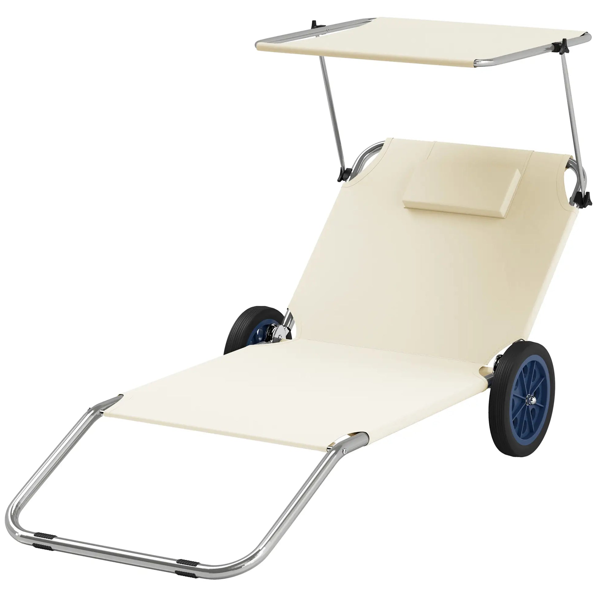 Nancy's Cremolino Strandligstoelen - Strandstoelen - Campingstoelen - Set van 2 - Beige