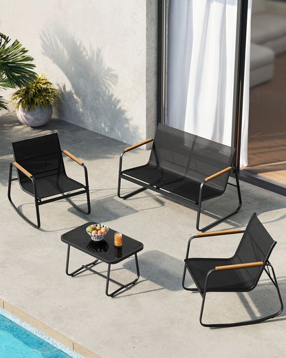 Nancy's Entracque Tuinset - Tuinmeubelset - 4-Delige Set voor Buiten - Zwart
