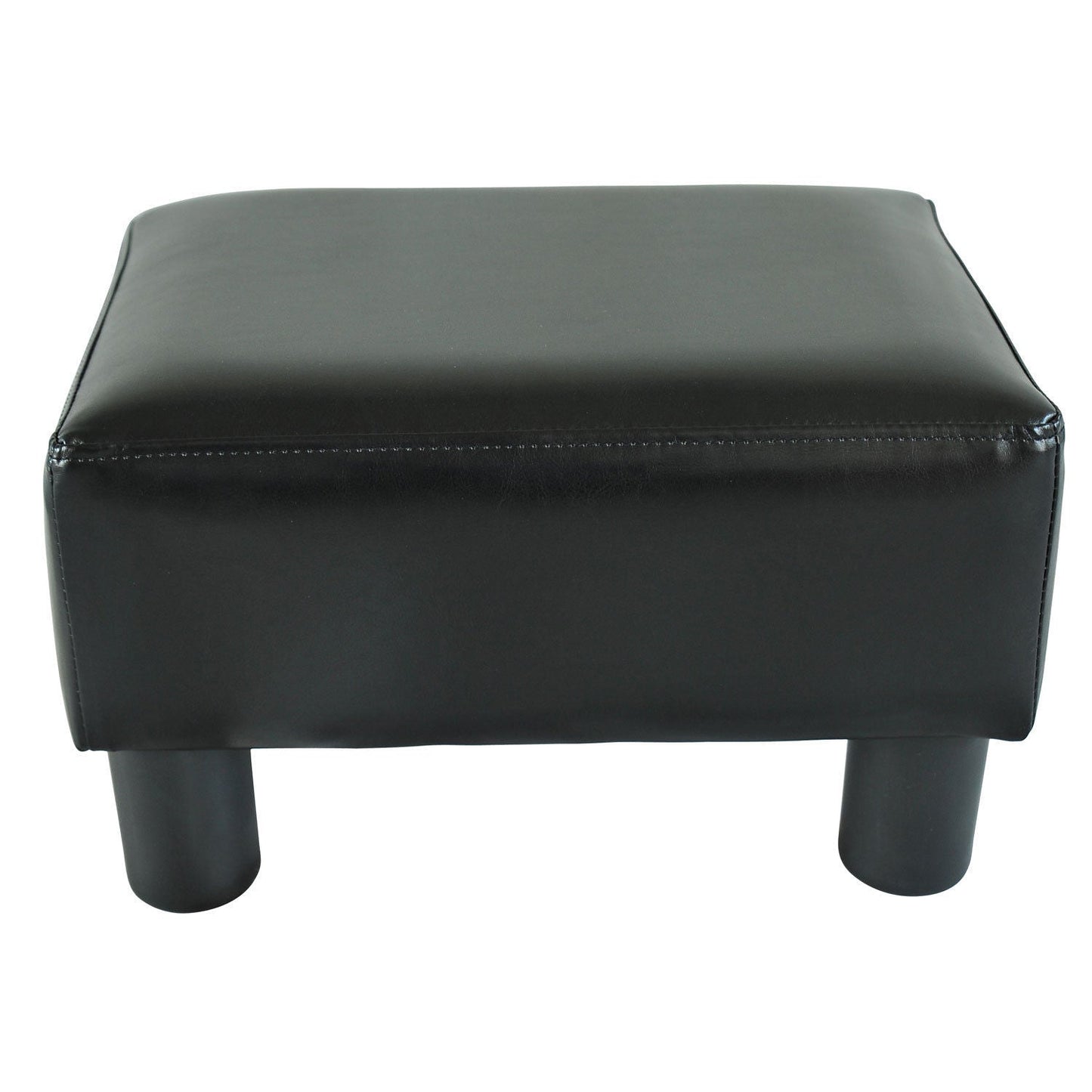 Nancy's New York Footstool - Stool - Footrest - Pouf - Faux Leather - Black/White - 40 x 30 x 24 cm