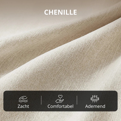 Nancy's Sermide Relaxfauteuil - Loungestoel - Relaxstoel - Fauteuil - Draaibaar - Verstelbaar - Crèmewit - Chenille