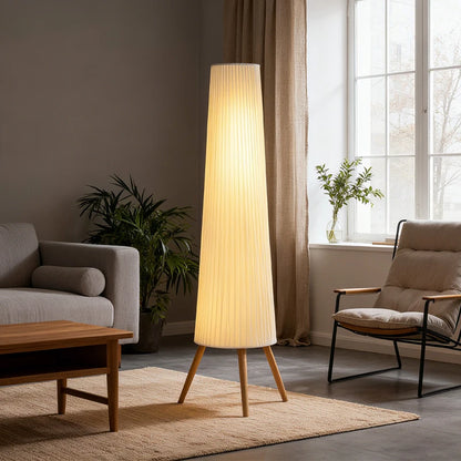 Nancy's Parrano Vloerlamp - Staande Lamp - LED-Lamp - Dimbaar - Wit - Staal / Hout