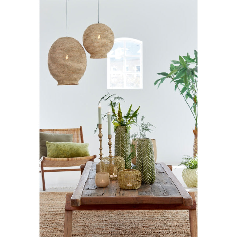 Nancy's Caetano Hanglamp - Verlichting - Naturel - Rotan - ± 45 x 55 cm