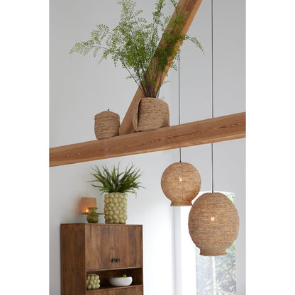 Nancy's Caetano Hanglamp - Verlichting - Naturel - Rotan - ± 45 x 55 cm