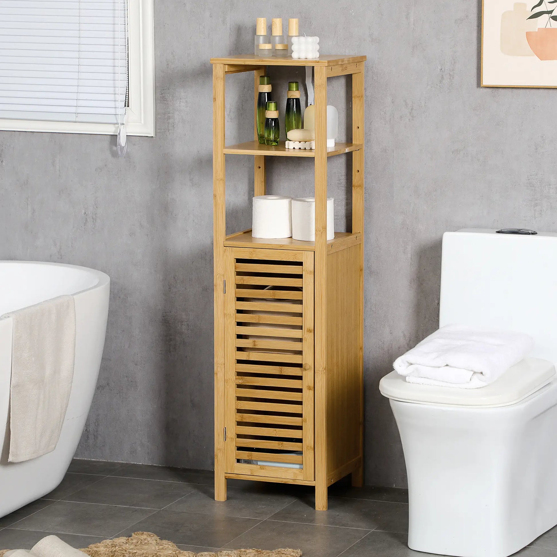 Vicco Badkamerkast Liora, Bamboe, 30 x 170 cm Vicco Badkamerkast Liora, Bamboe, 30 x 170 cm