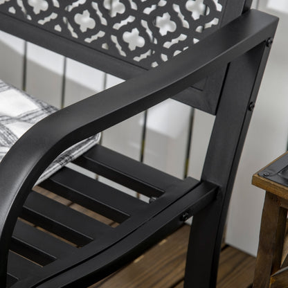 Nancy's Towcester Tuinbank - Bankje - Tuinmeubel - 2-zits Tuinbank - Zwart