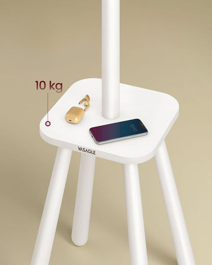 Nancy's Casteleiro Staande Kapstok - Garderoberek - Wit - Rubberhout - ± 170 cm hoog