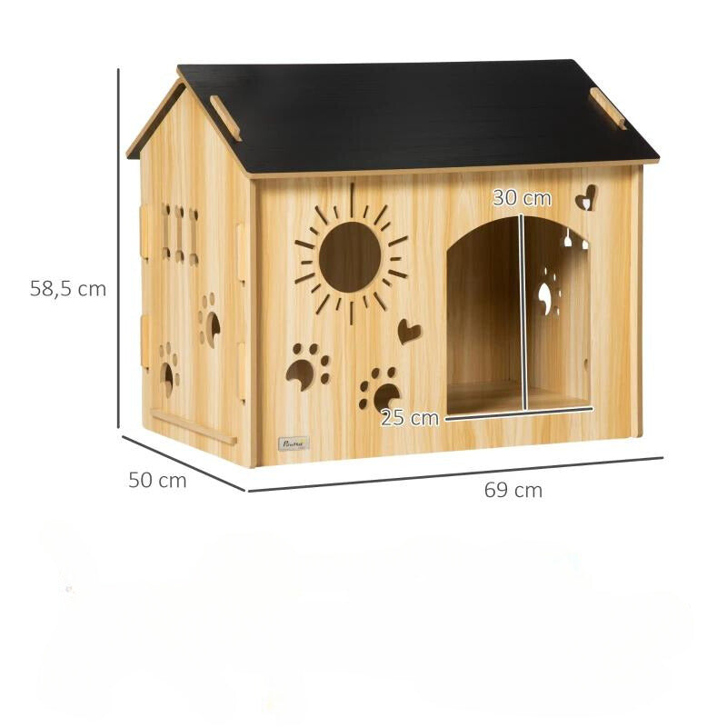 Nancy's Greenville Dog Kennel, avec évents, Refuge pour animaux résistant aux intempéries, bois