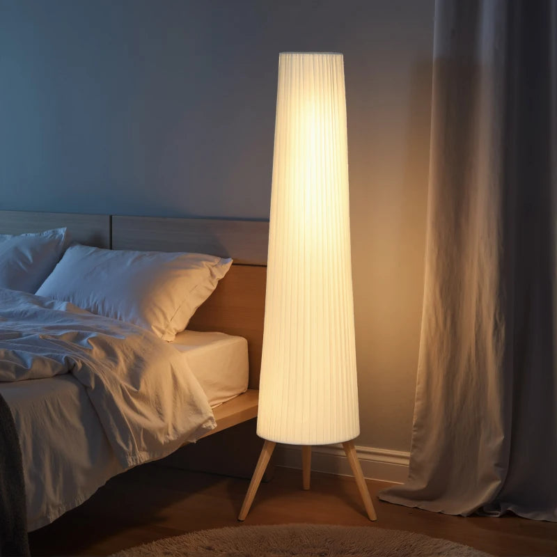 Nancy's Parrano Vloerlamp - Staande Lamp - LED-Lamp - Dimbaar - Wit - Staal / Hout