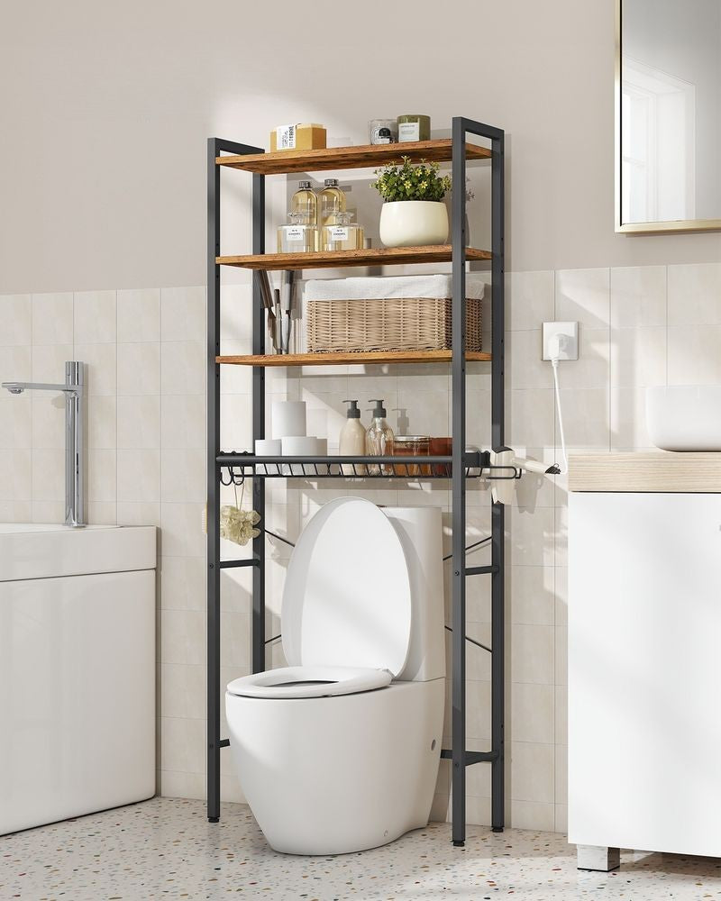 Nancy's Preci Toiletkast - Toiletmeubel - Toiletrek - Vintage Bruin - ± 60 x 25 x 175 cm